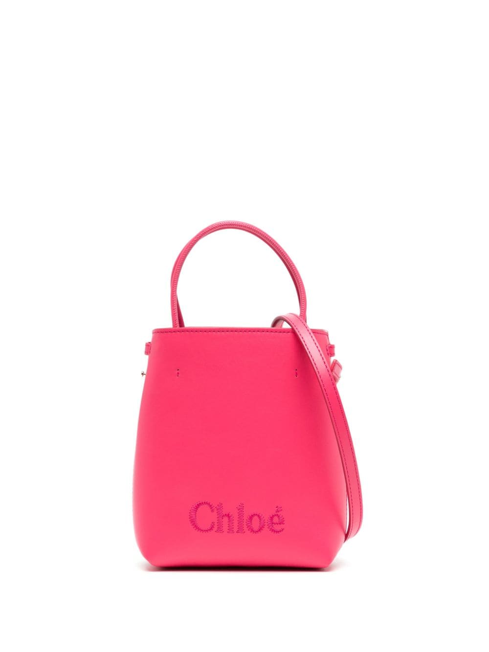 Chloé Micro Sense leather crosbody bag - Pink von Chloé