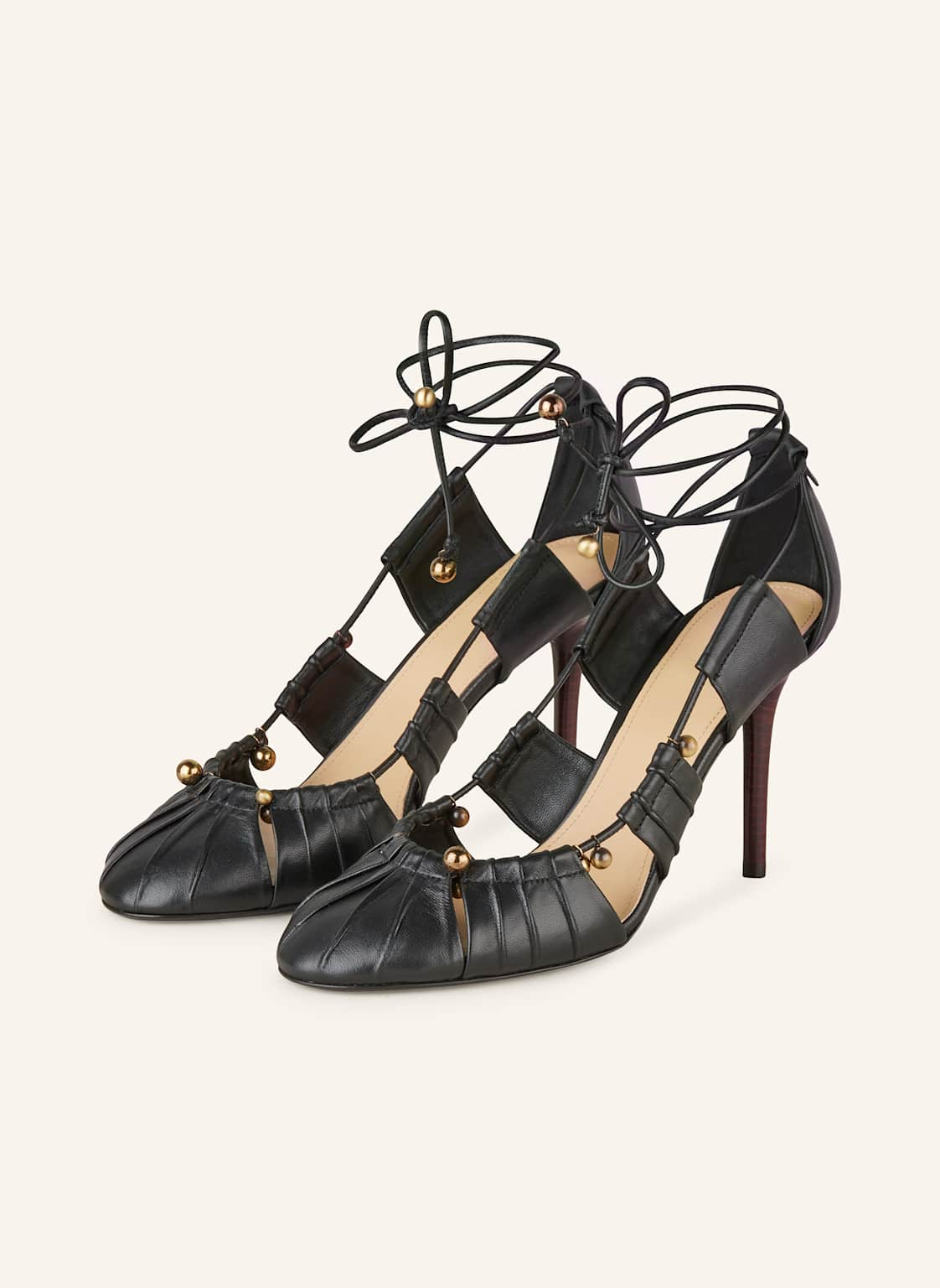 Chloé Pumps Luna Mit Cut-Outs Und Schmuckperlen schwarz von Chloé