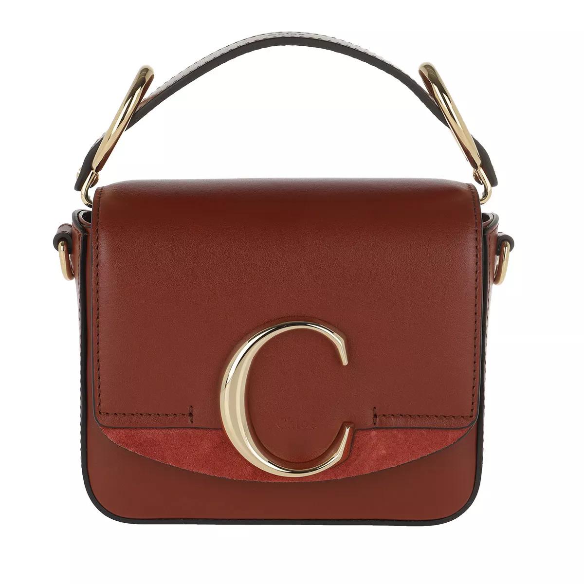 Chloé Schultertasche - C Bag Mini Leather - Gr. unisize - in Braun - für Damen von Chloé