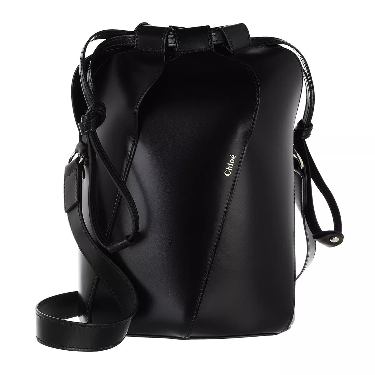 Chloé Schultertasche - Tulip Bucket Bag Leather - Gr. unisize - in Schwarz - für Damen von Chloé