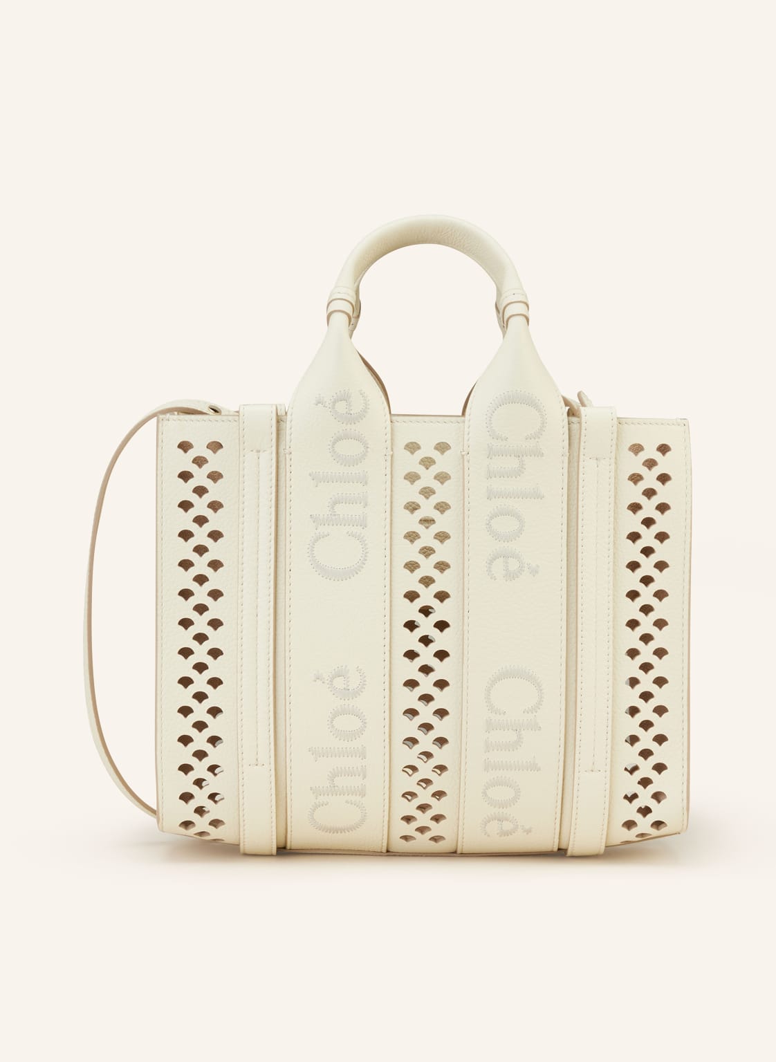 Chloé Shopper Woody weiss von Chloé