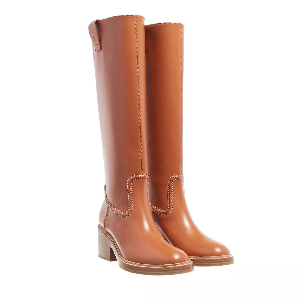 Chloé Stiefel & Boots - Mallo High Boots - Gr. 38 (EU) - in Cognacbraun - für Damen von Chloé