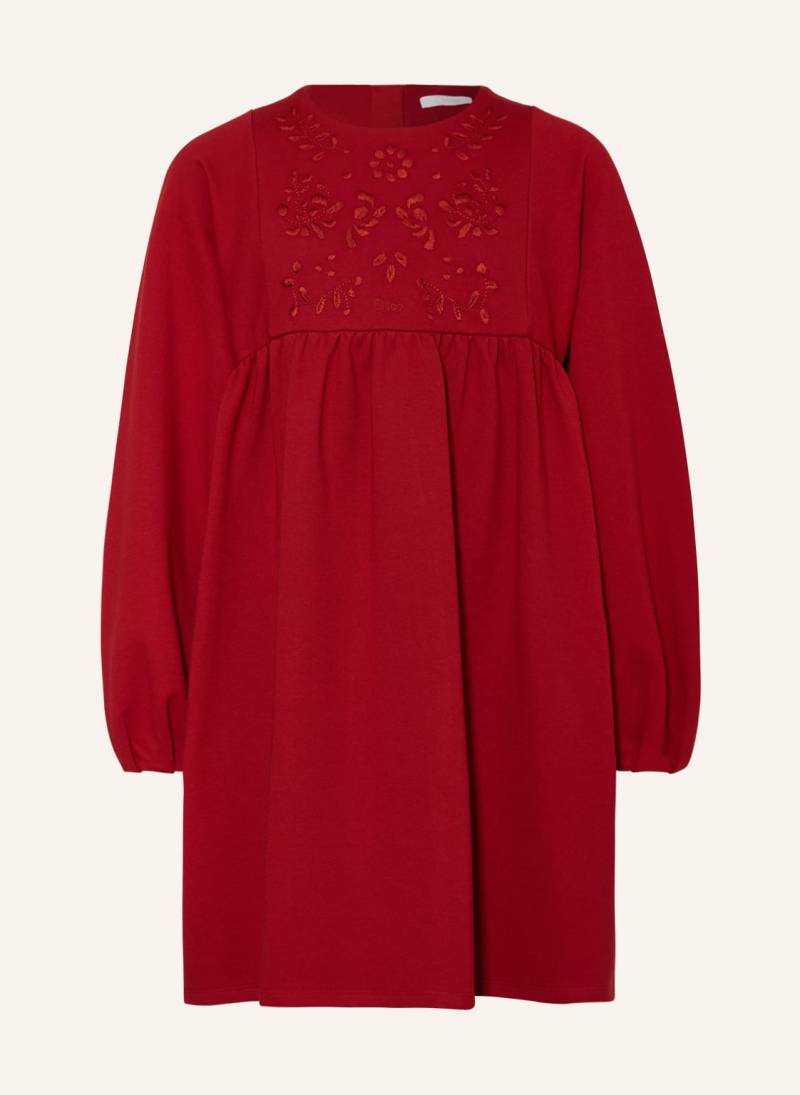 Chloé Sweatkleid Mit Stickereien rot von Chloé