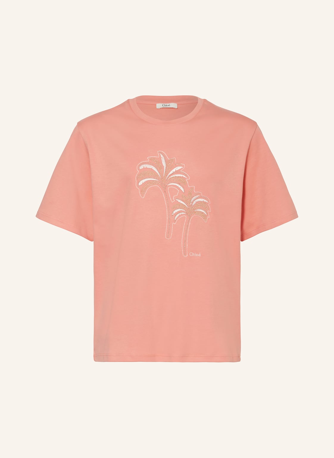 Chloé T-Shirt Mit Schmucksteinen pink von Chloé