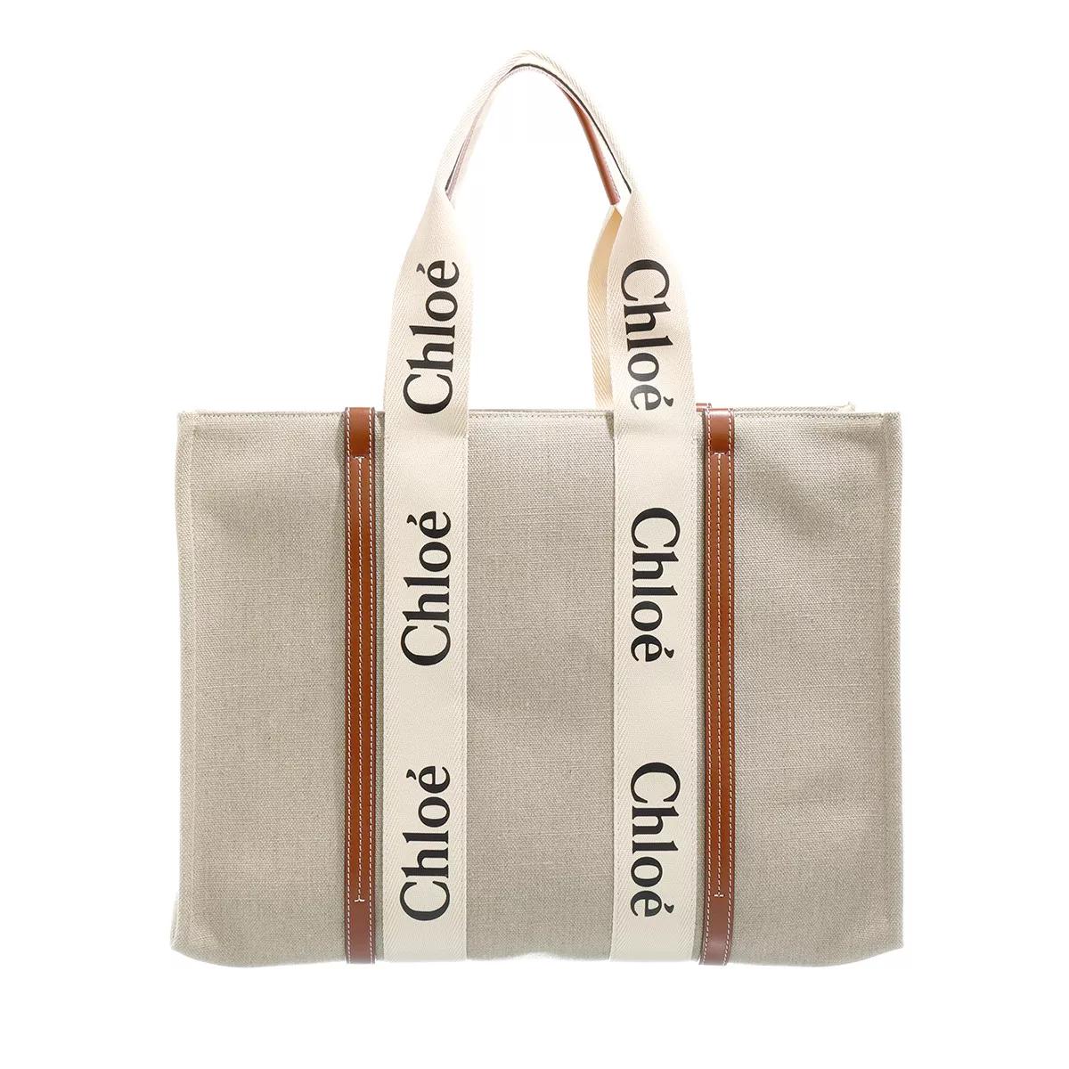 Chloé Handtasche - Large Woody Tote Bag - Gr. unisize - in Beige - für Damen von Chloé