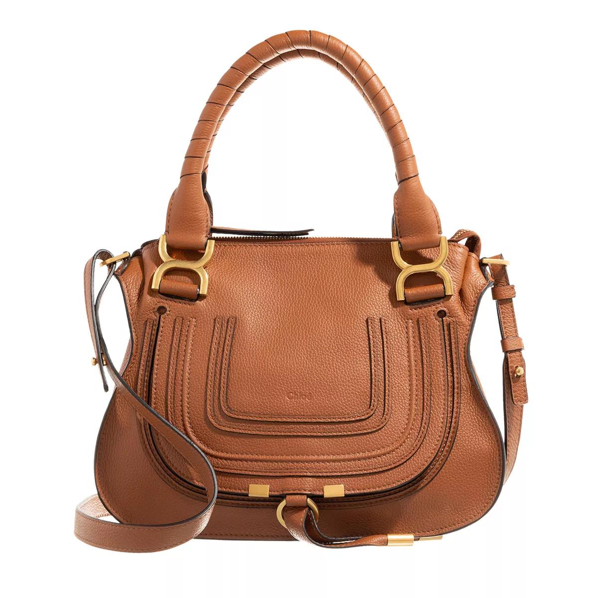 Chloé Schultertasche - Marcie Shoulder Bag Small - Gr. unisize - in Cognacbraun - für Damen von Chloé