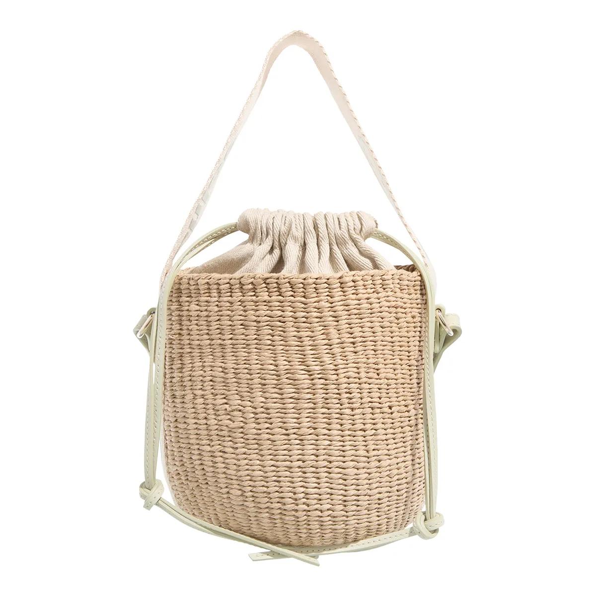 Chloé Schultertasche - Small Woody Basket Bag - Gr. unisize - in Beige - für Damen von Chloé