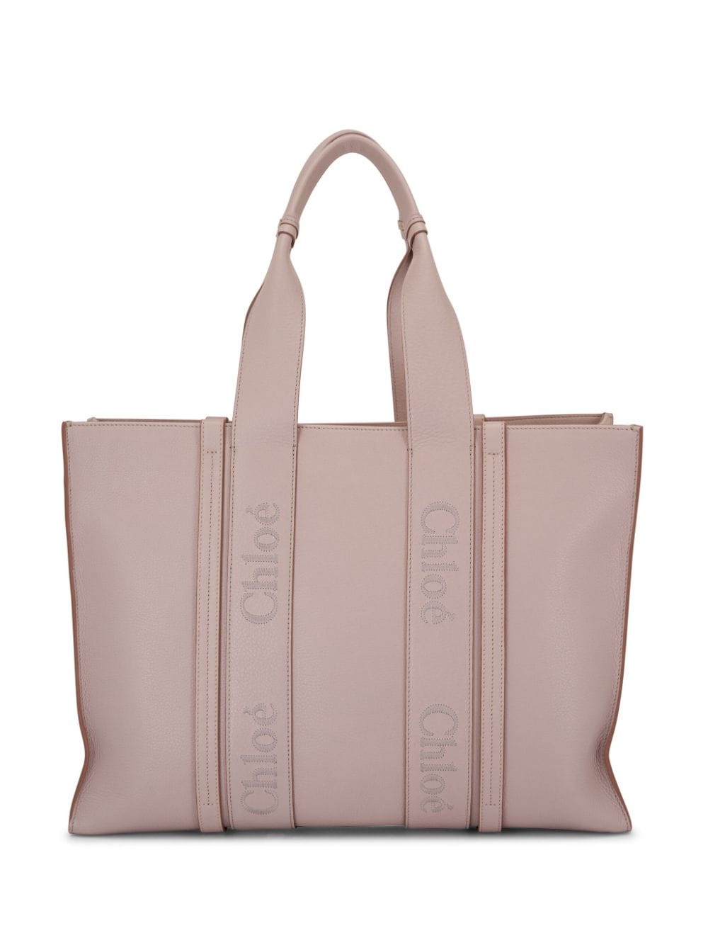 Chloé Woody leather tote bag - Grey von Chloé