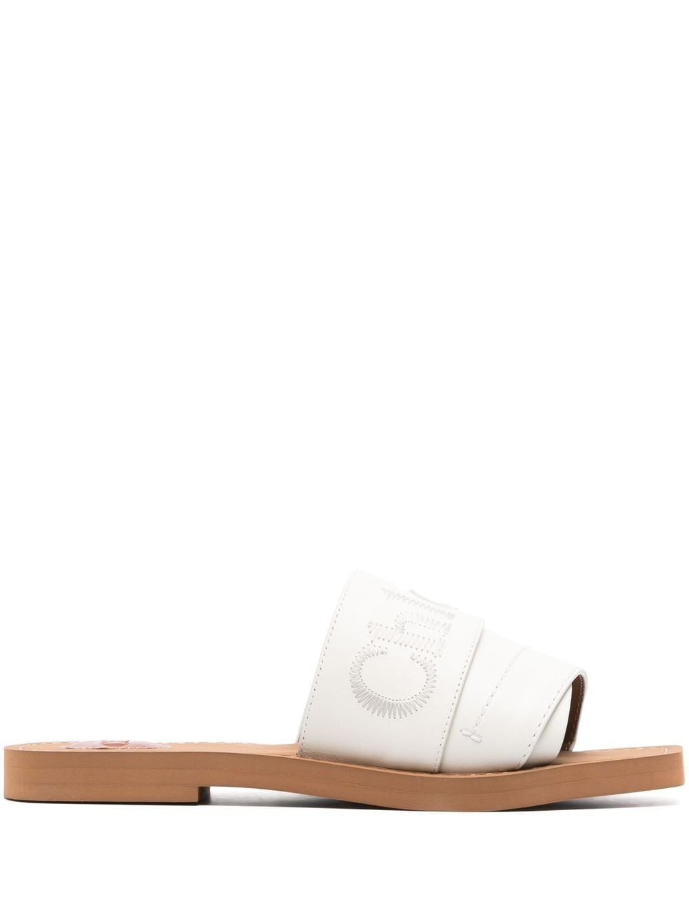 Chloé Woody logo-embroidered sandals - White von Chloé