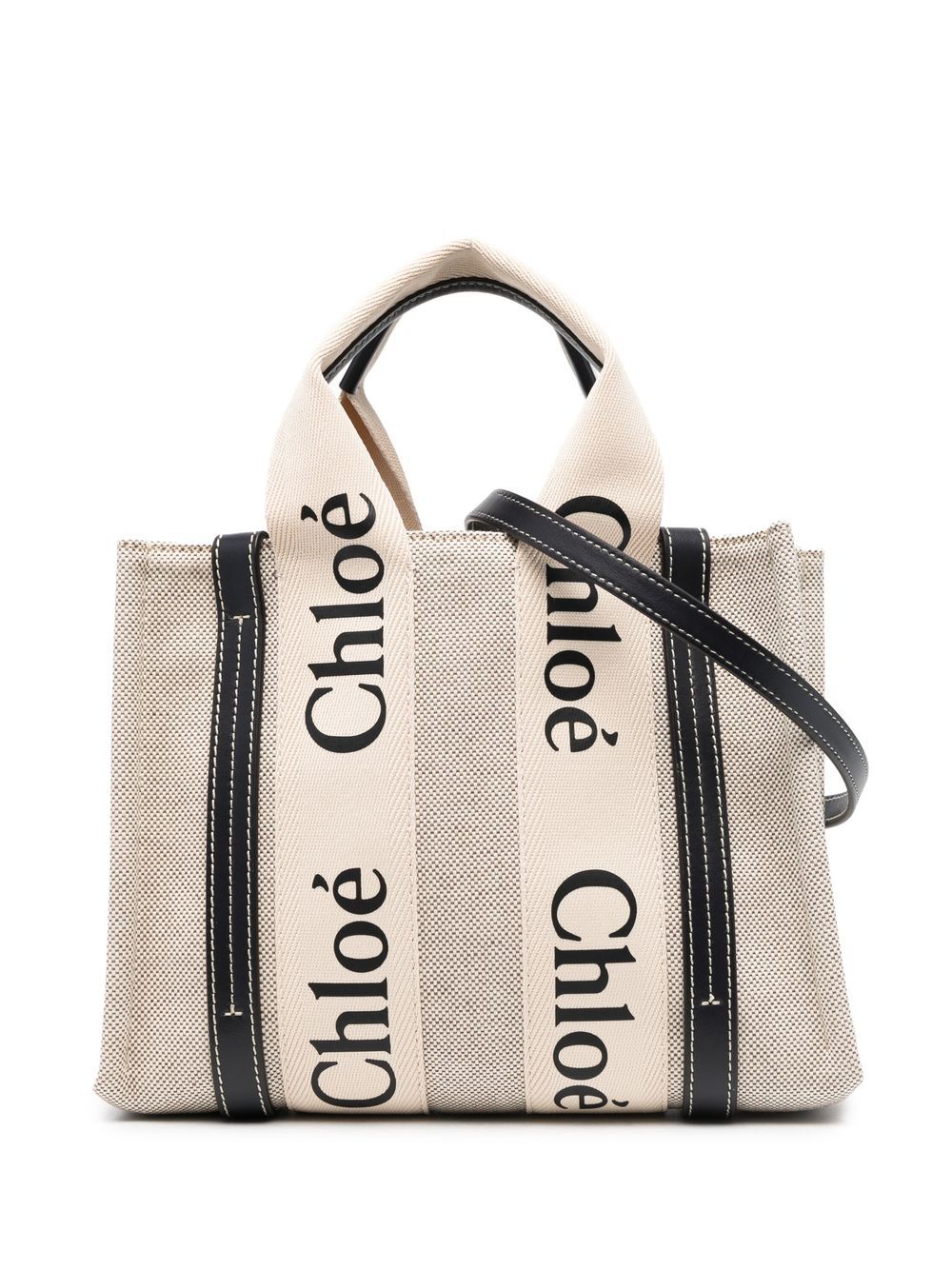 Chloé Woody logo-print tote bag - Neutrals von Chloé