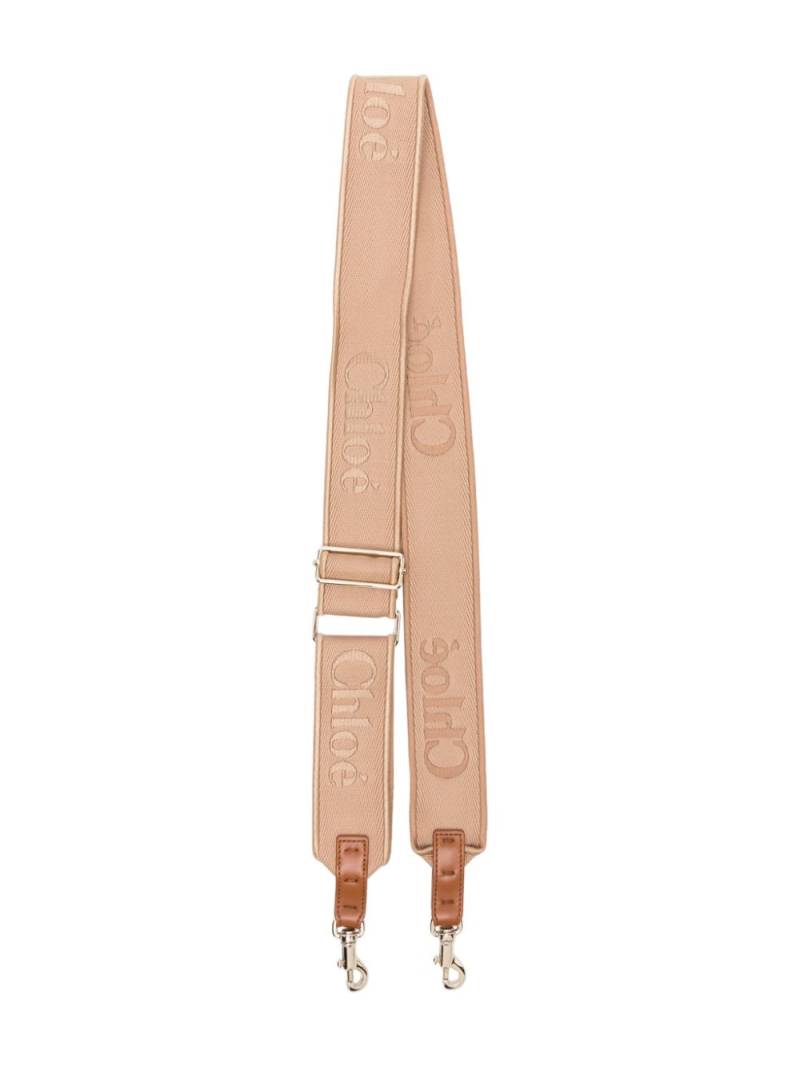 Chloé adjustable logo-jacquard bag strap - Neutrals von Chloé