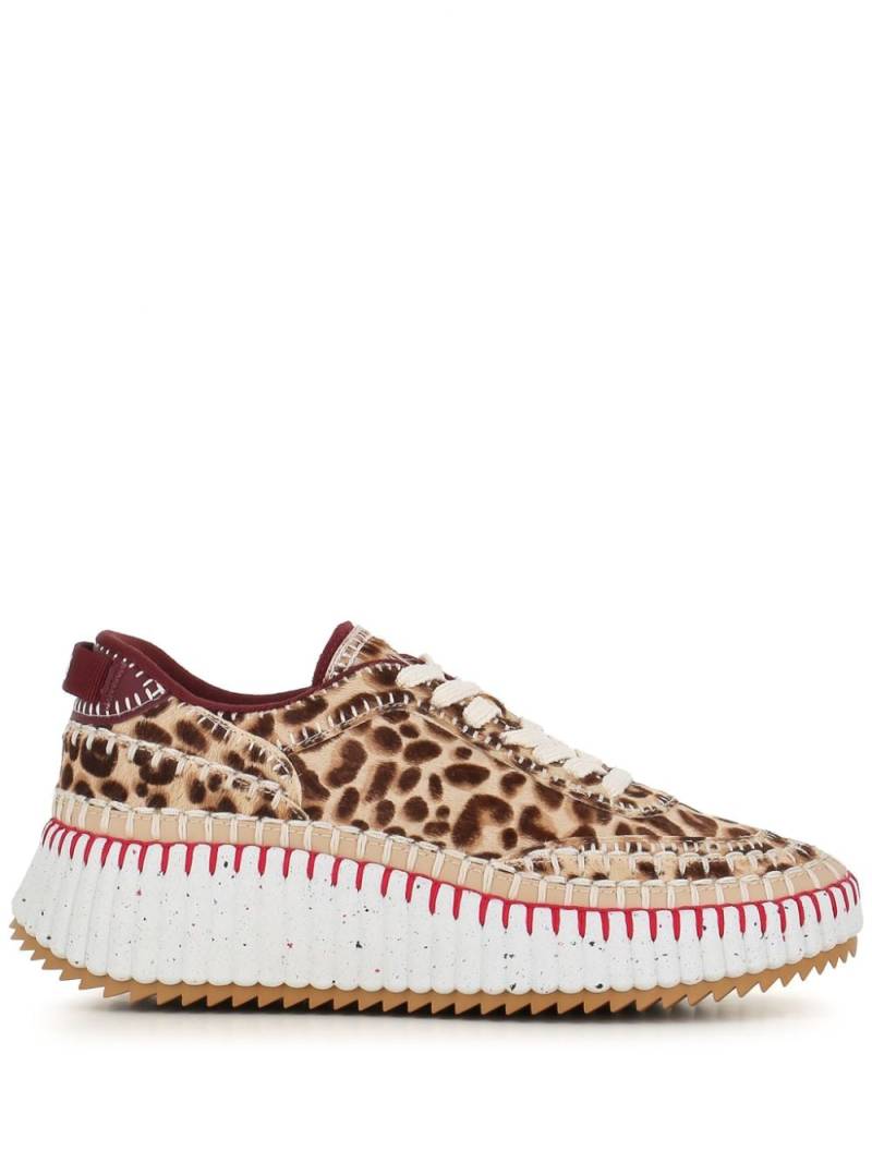 Chloé animal-print platform sneakers - Brown von Chloé