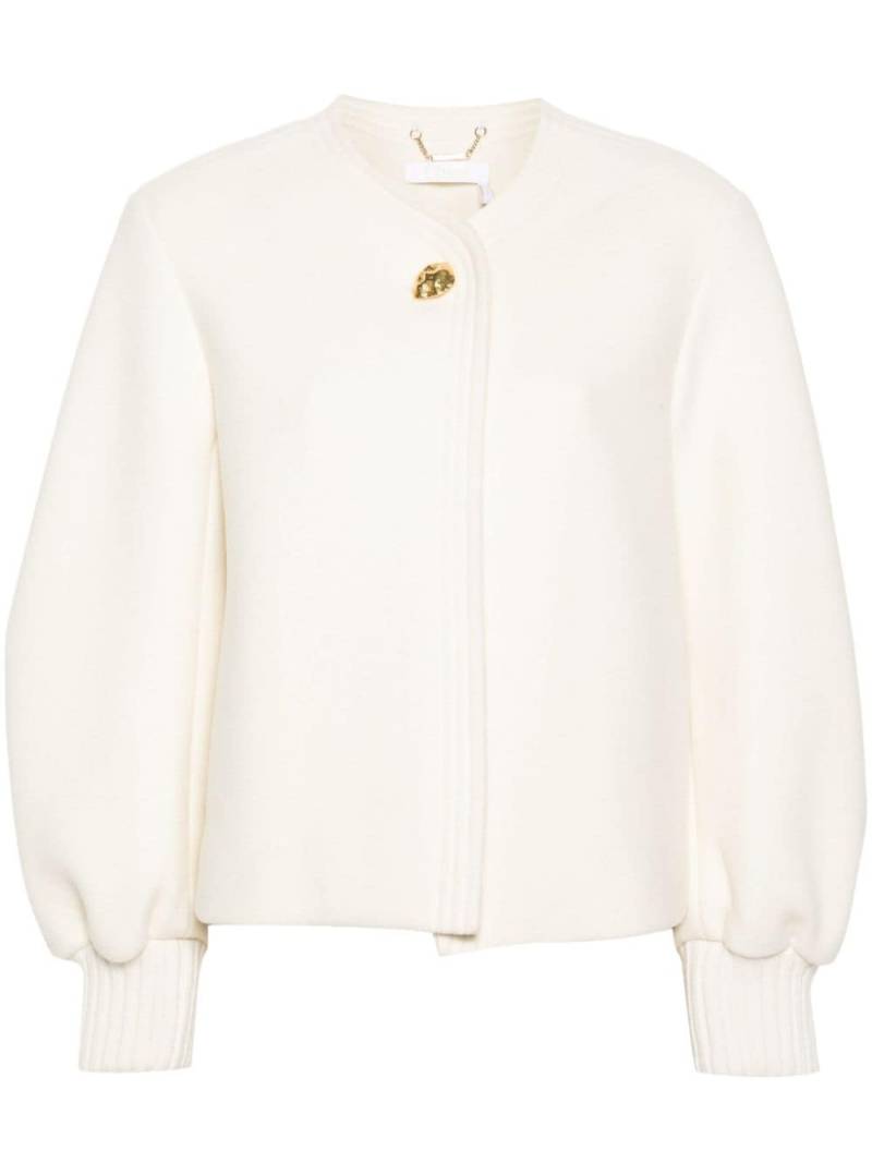 Chloé balloon-sleeve cropped jacket - White von Chloé