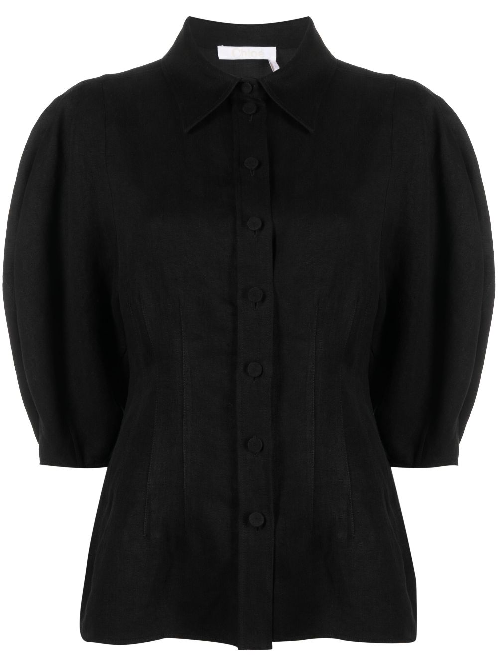 Chloé balloon-sleeve linen shirt - Black von Chloé