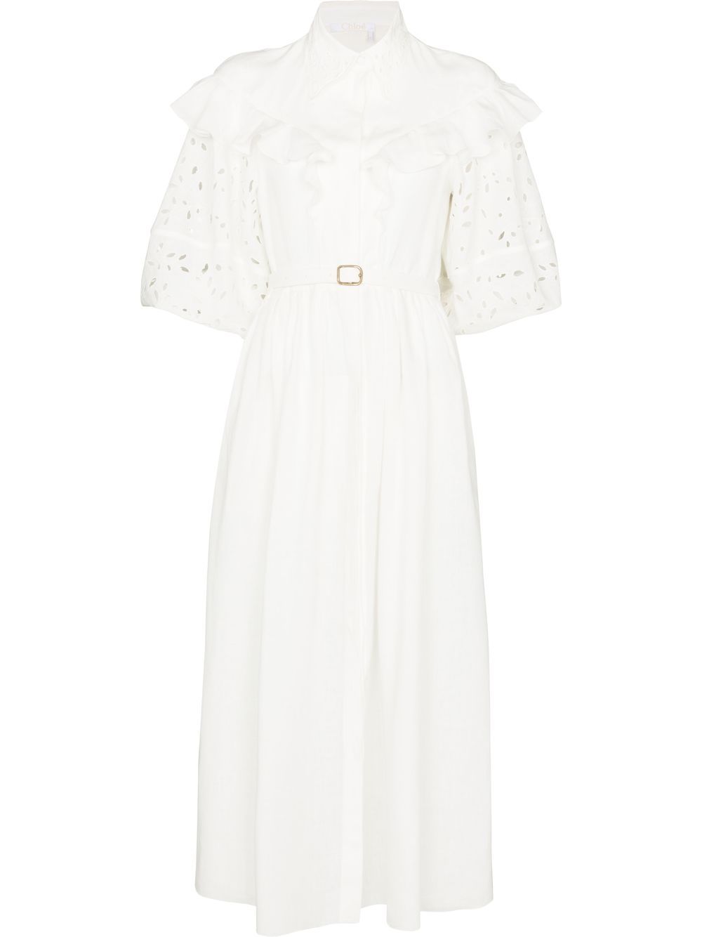 Chloé balloon-sleeve midi dress - White von Chloé