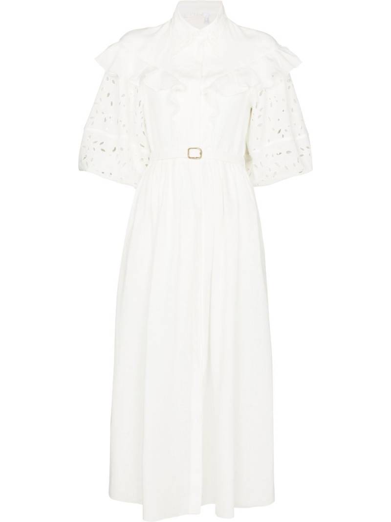 Chloé balloon-sleeve midi dress - White von Chloé