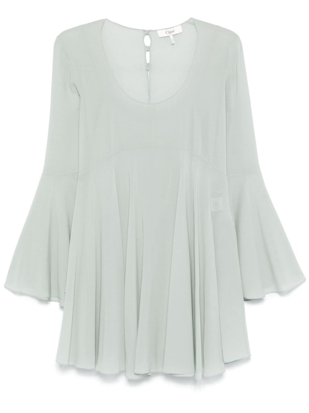 Chloé bell-sleeve mini dress - Green von Chloé