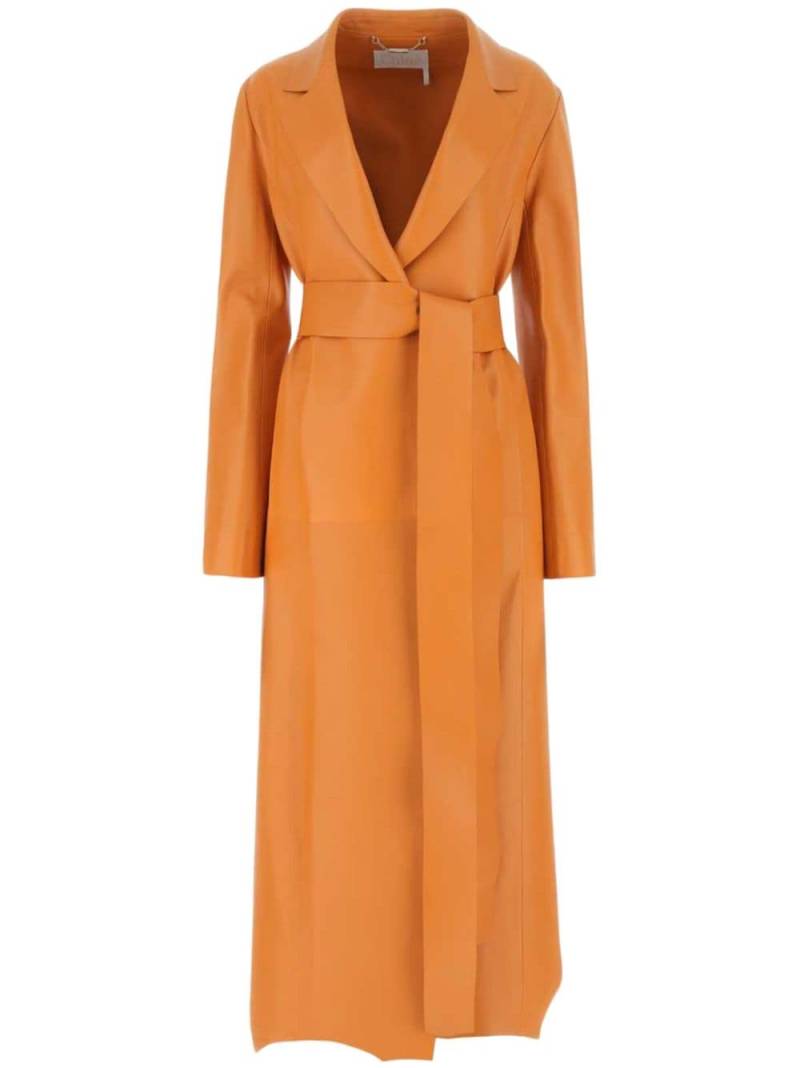 Chloé belted leather coat - Orange von Chloé