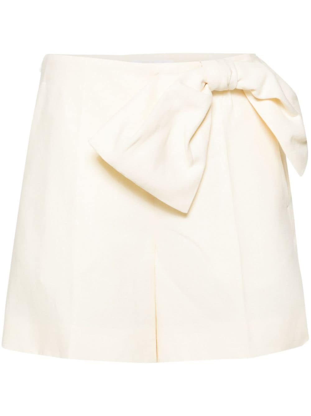 Chloé bow-detail linen shorts - Neutrals von Chloé