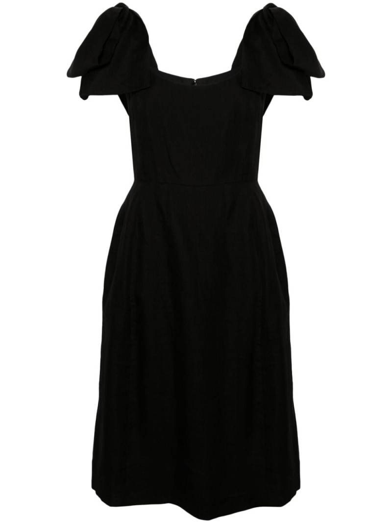 Chloé bow-detailed ramie midi dress - Black von Chloé