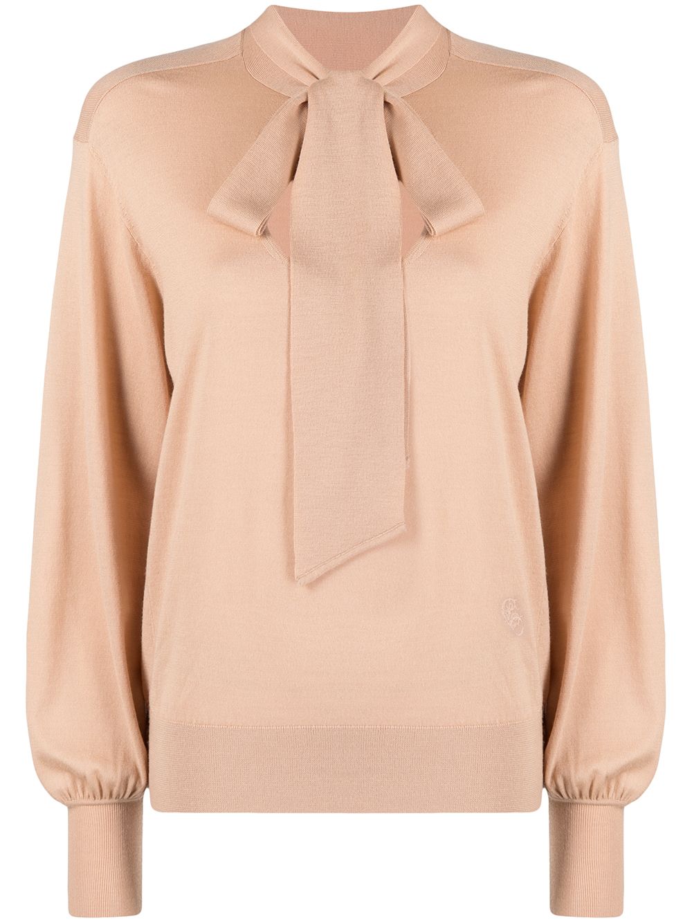 Chloé bow-tie knit jumper - Neutrals von Chloé