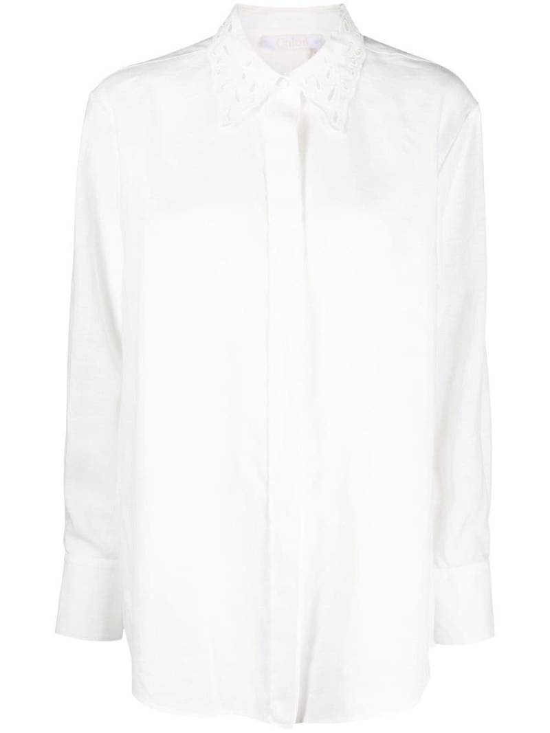 Chloé broderie anglaise linen shirt - White von Chloé