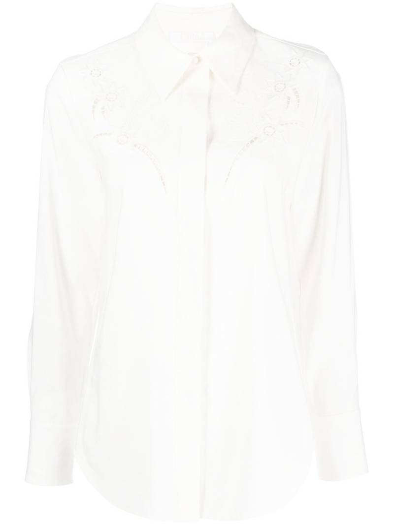 Chloé broderie-anglaise silk shirt - Neutrals von Chloé