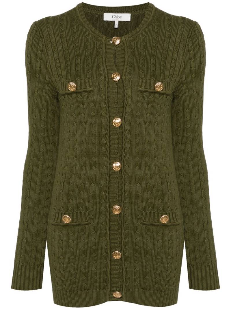 Chloé cable-knit cardigan - Green von Chloé