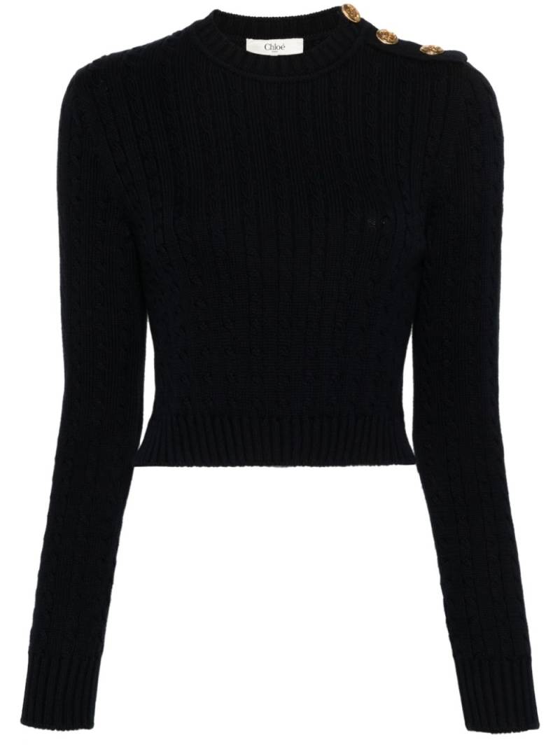 Chloé cable-knit cropped jumper - Blue von Chloé