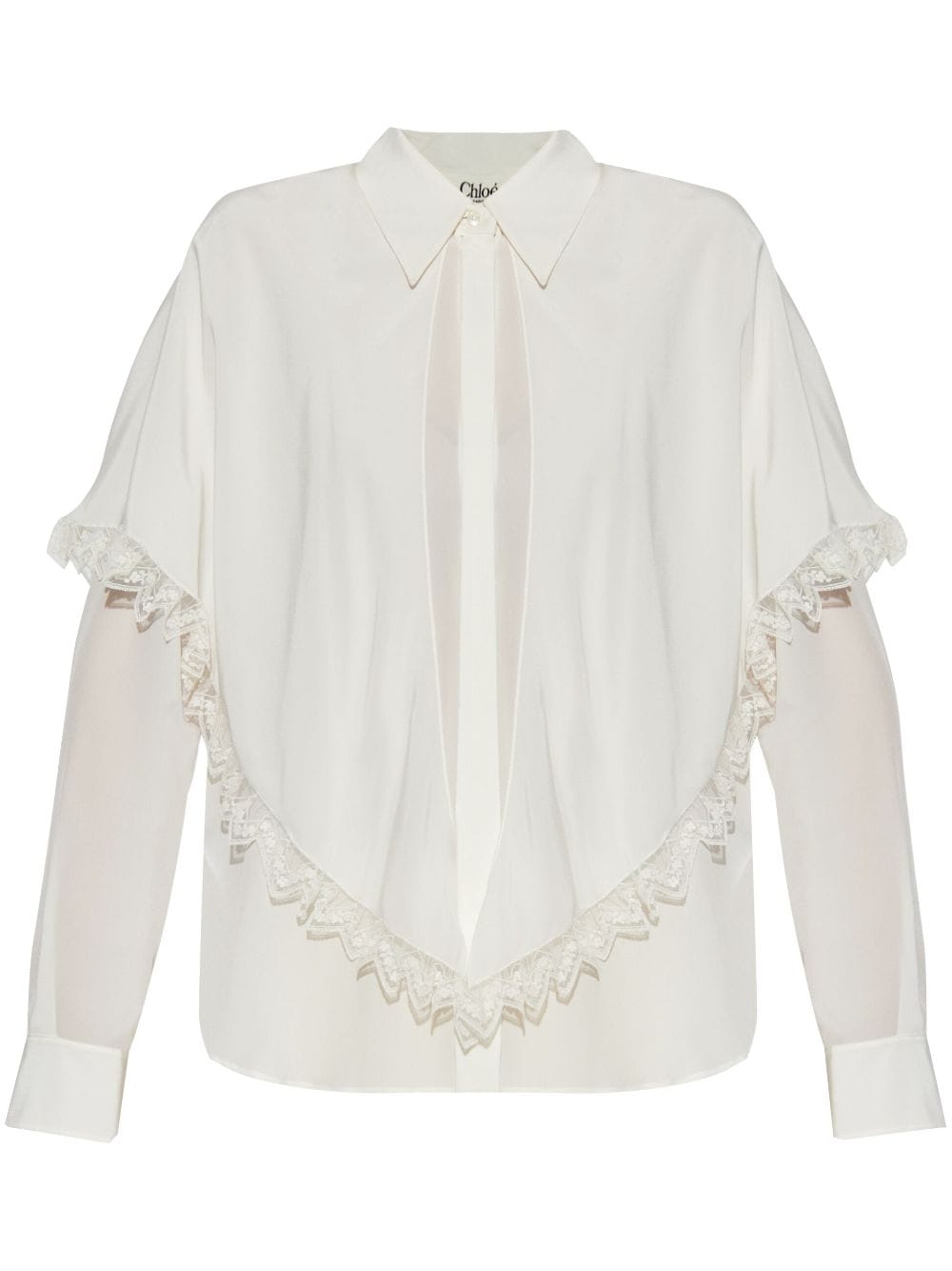 Chloé cape overlay silk blouse - Neutrals von Chloé