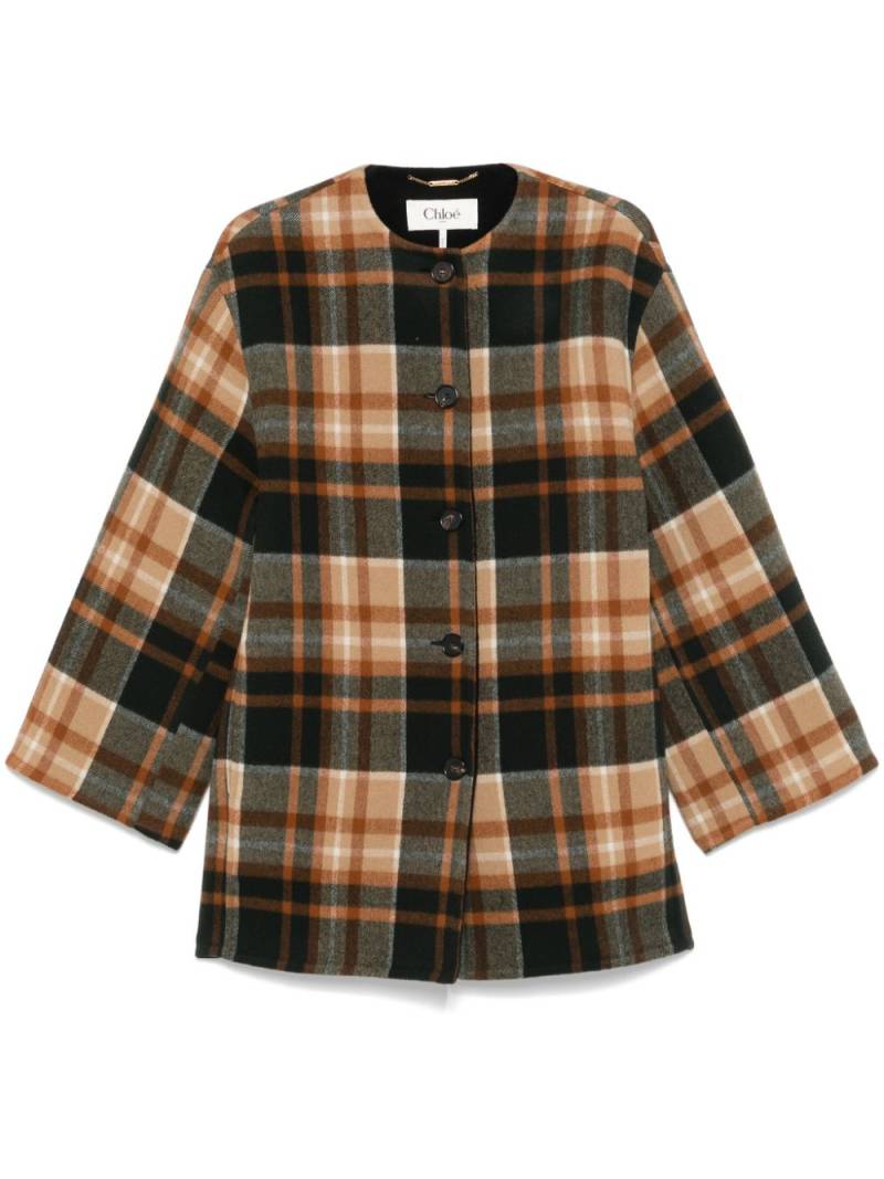 Chloé checked coat - Black von Chloé