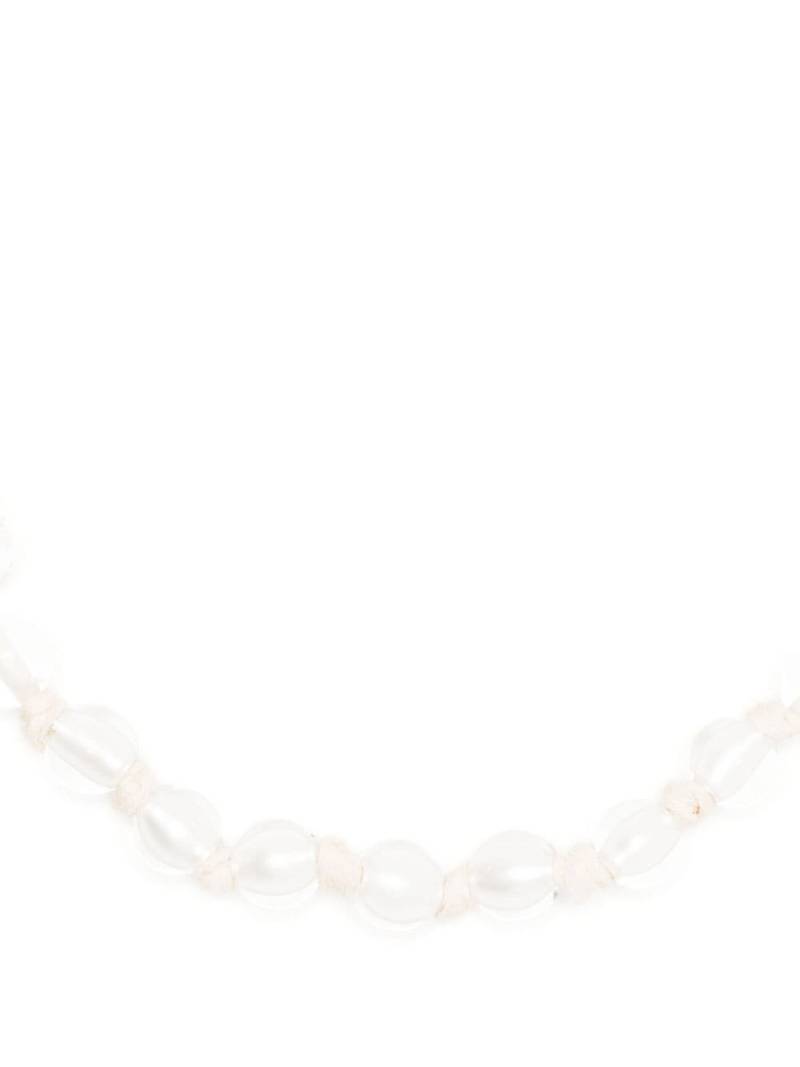 Chloé crepe de chine beaded necklace - Brown von Chloé