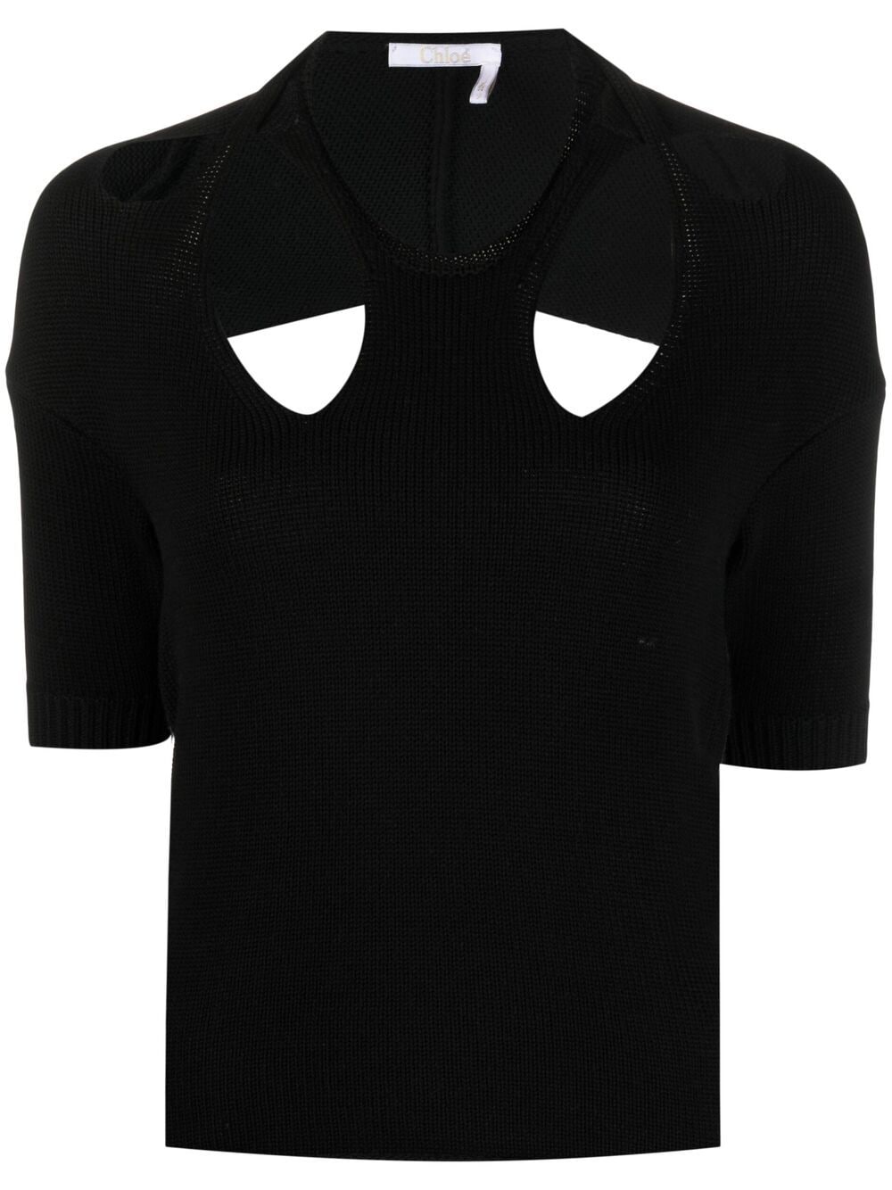 Chloé cut-out knitted top - Black von Chloé