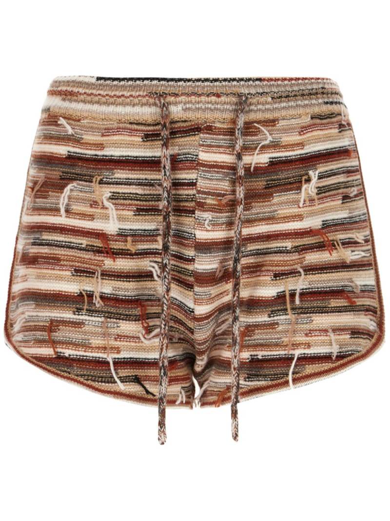 Chloé distressed-effect shorts - Brown von Chloé