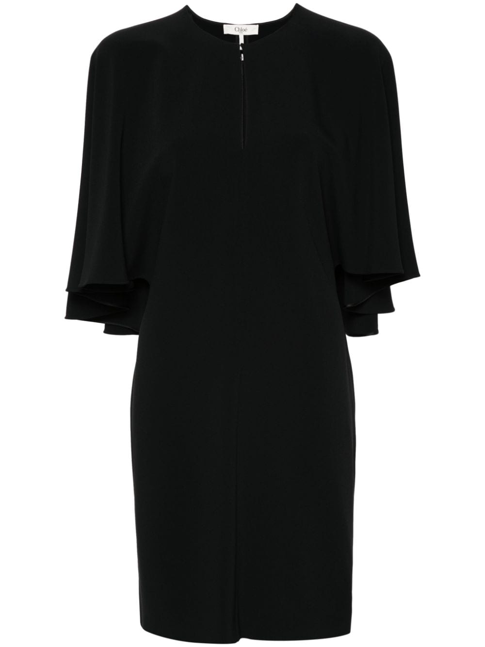 Chloé draped-detail cady mini dress - Black von Chloé