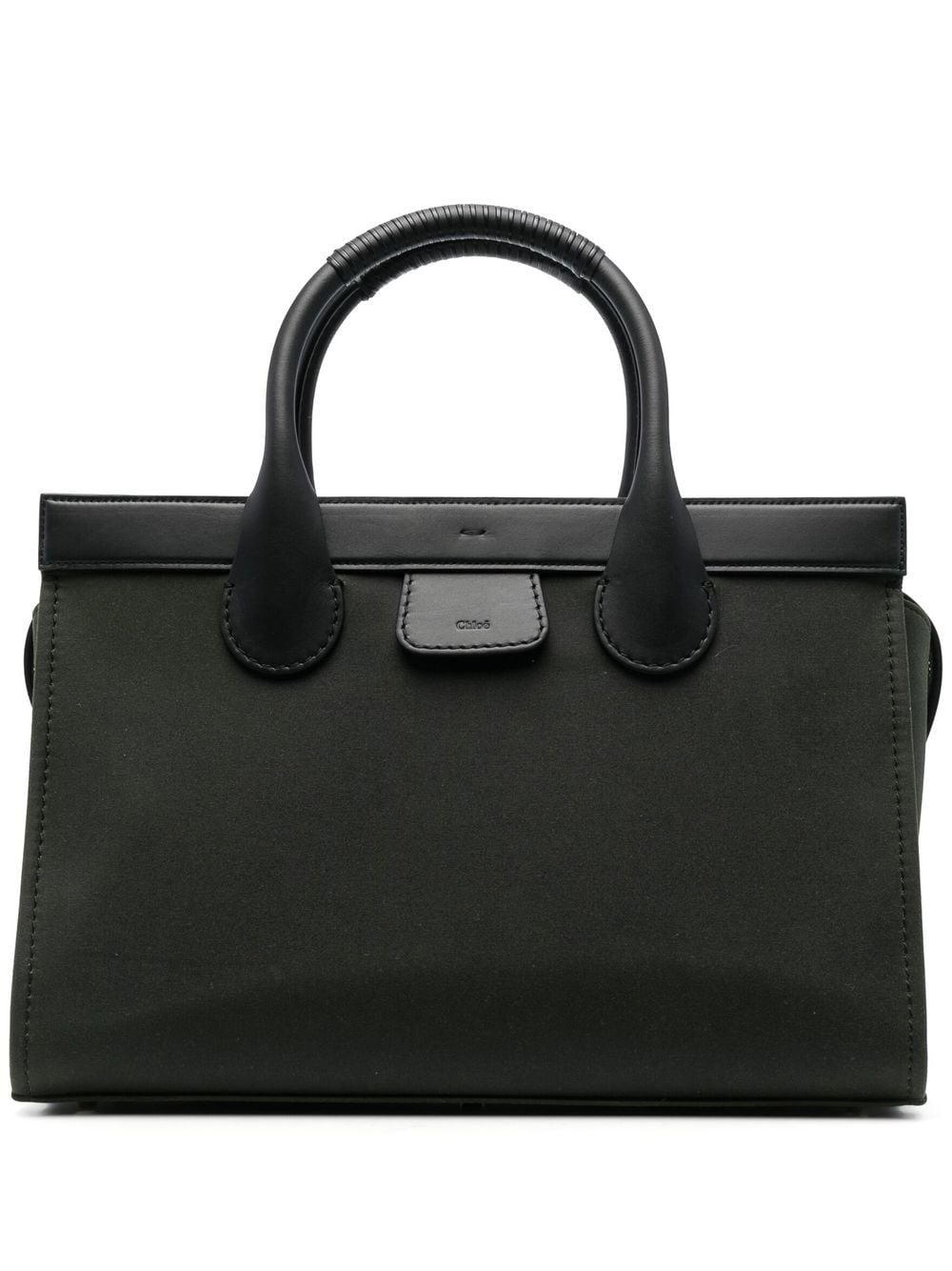 Chloé embossed-logo cotton tote bag - Green von Chloé