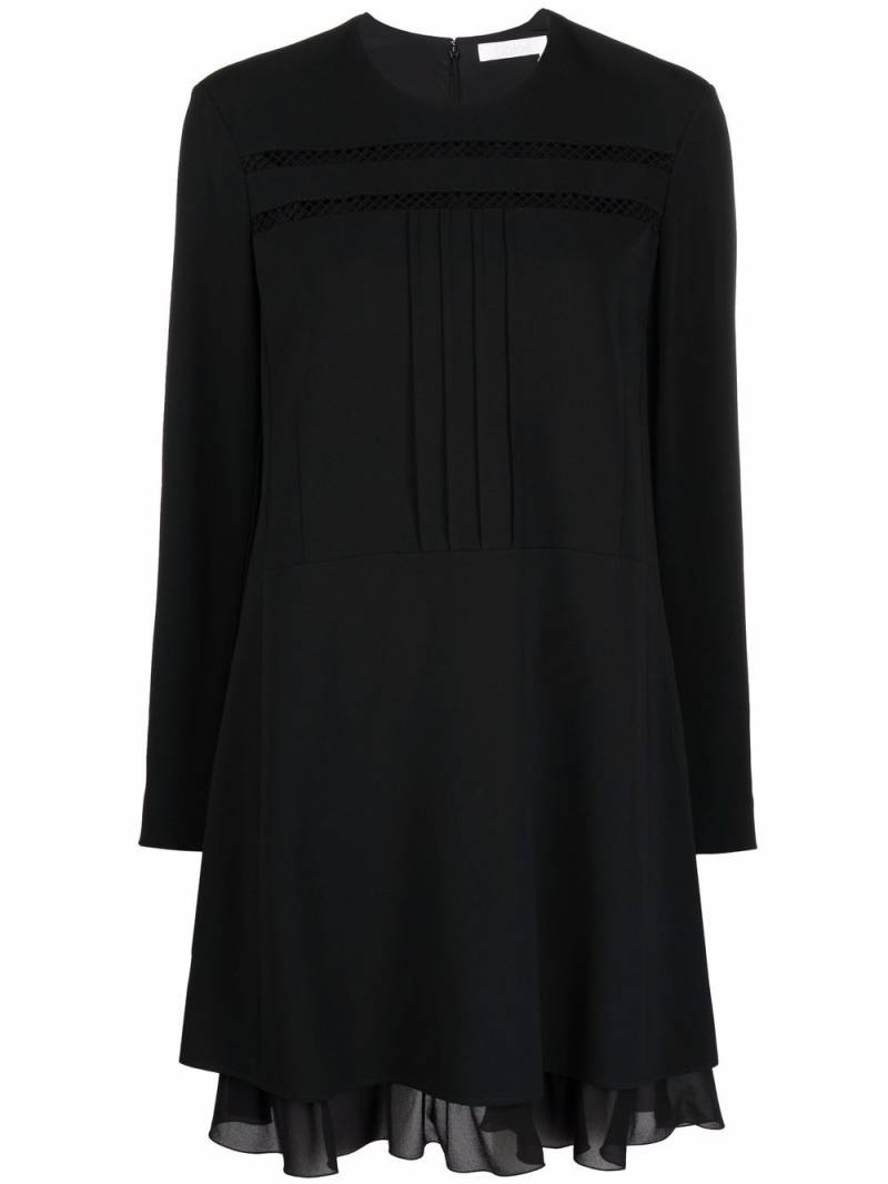 Chloé embroidered long-sleeve dress - Black von Chloé