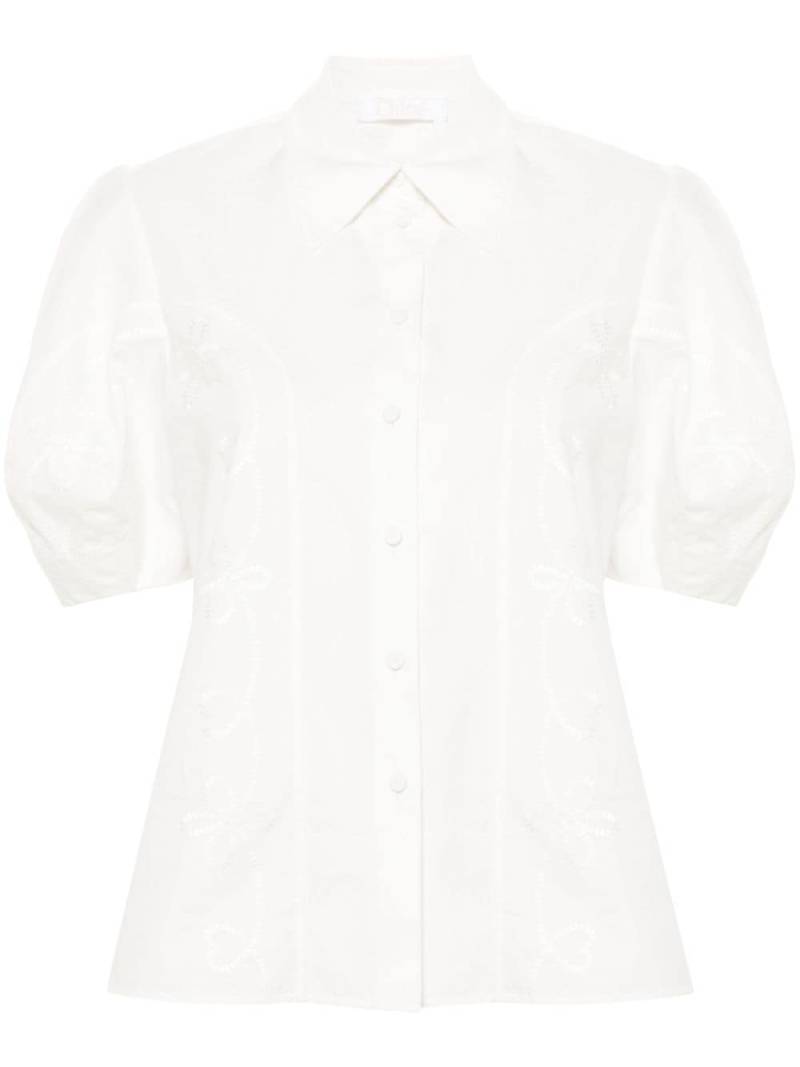 Chloé embroidery-detail poplin shirt - White von Chloé