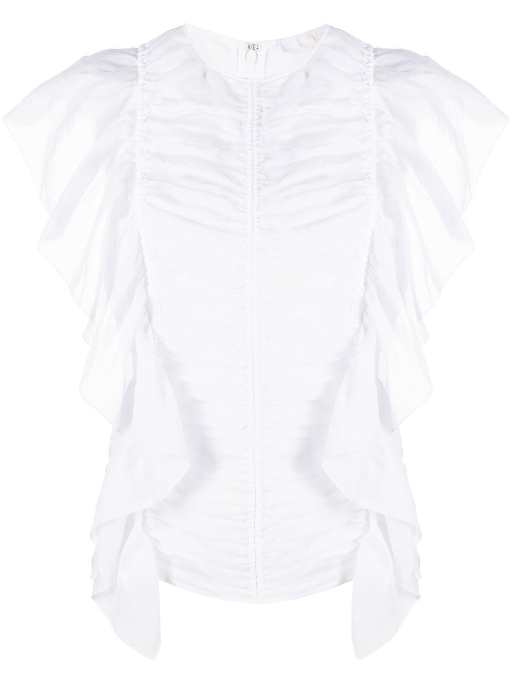 Chloé flutter-sleeves ruffled blouse - White von Chloé