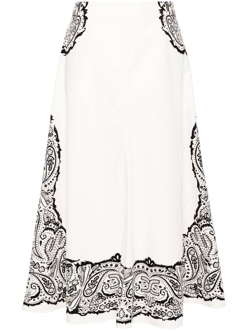 Chloé graphic-print flared skirt - White von Chloé