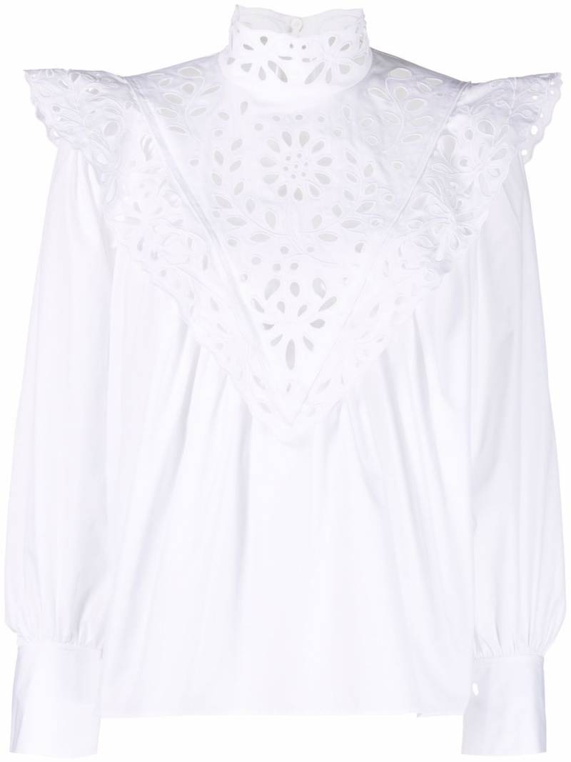 Chloé high-neck broderie anglaise blouse - White von Chloé