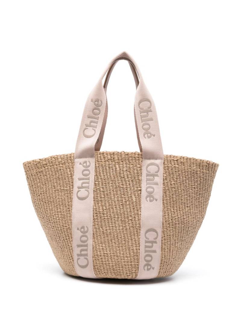 Chloé large Woody Basket tote bag - Neutrals von Chloé