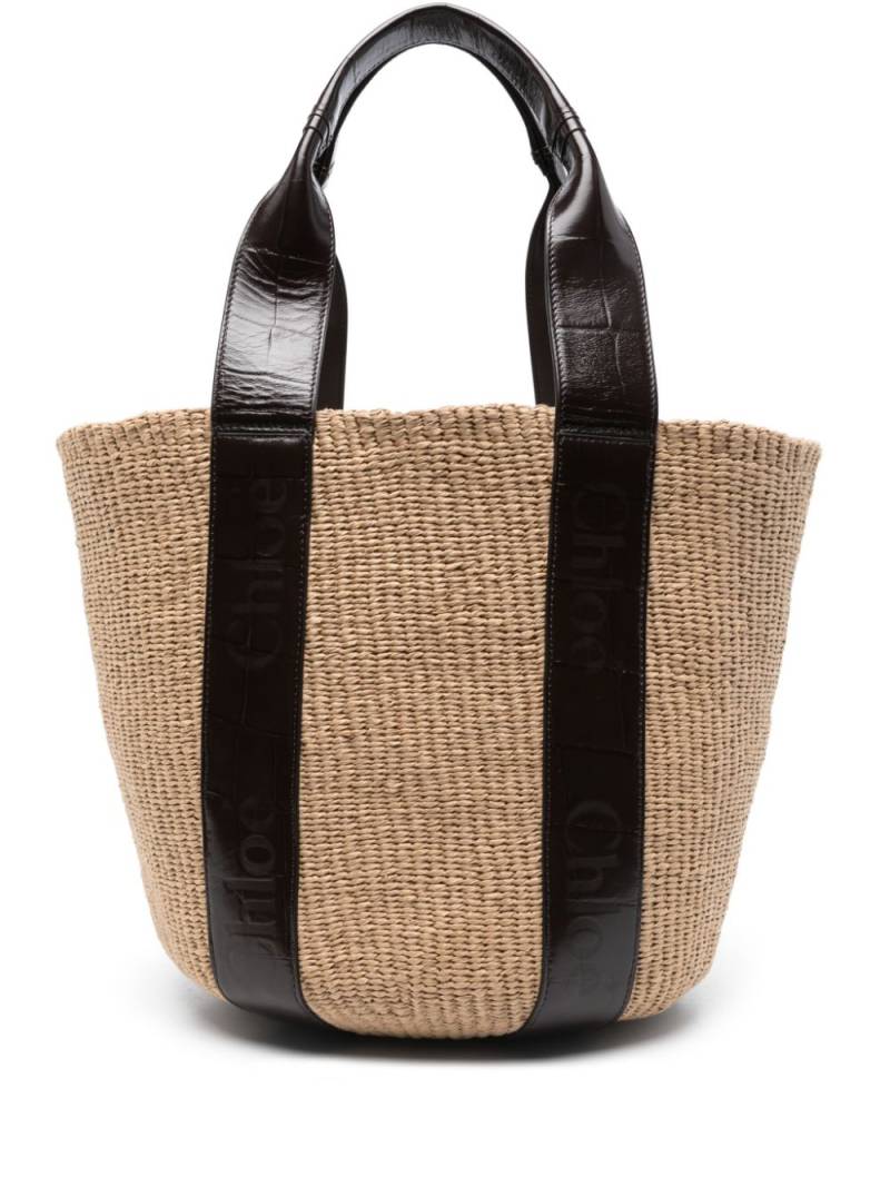 Chloé large Woody tote bag - Neutrals von Chloé