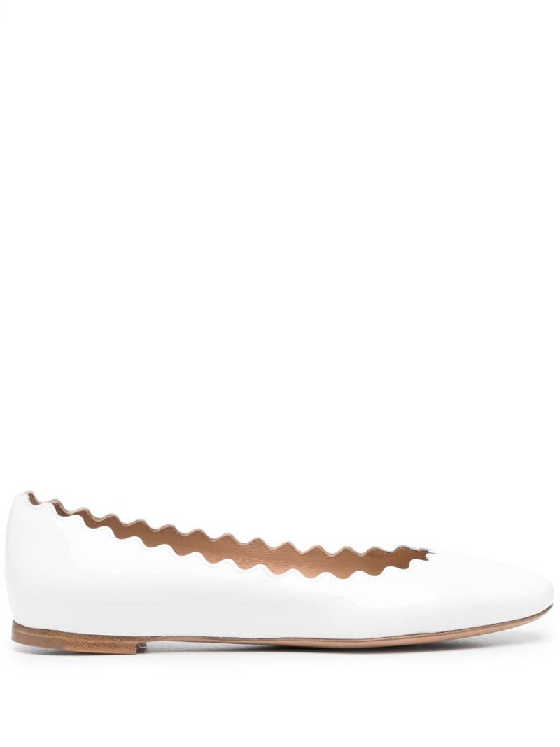 Chloé leather ballerina shoes - White von Chloé