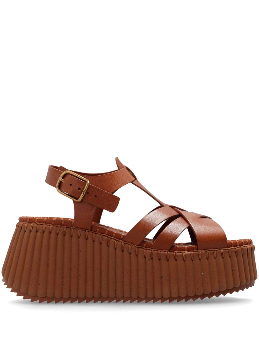 Chloé leather platform sandals - Brown von Chloé
