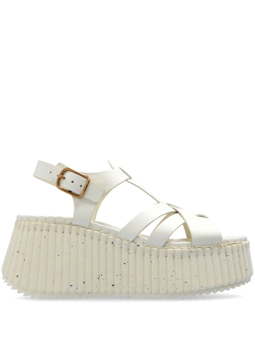 Chloé leather platform sandals - White von Chloé