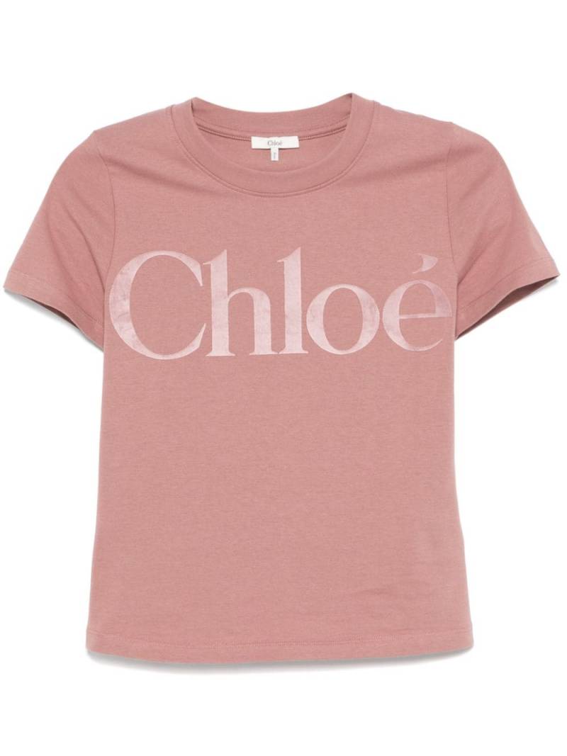 Chloé logo-appliqué T-shirt - Pink von Chloé