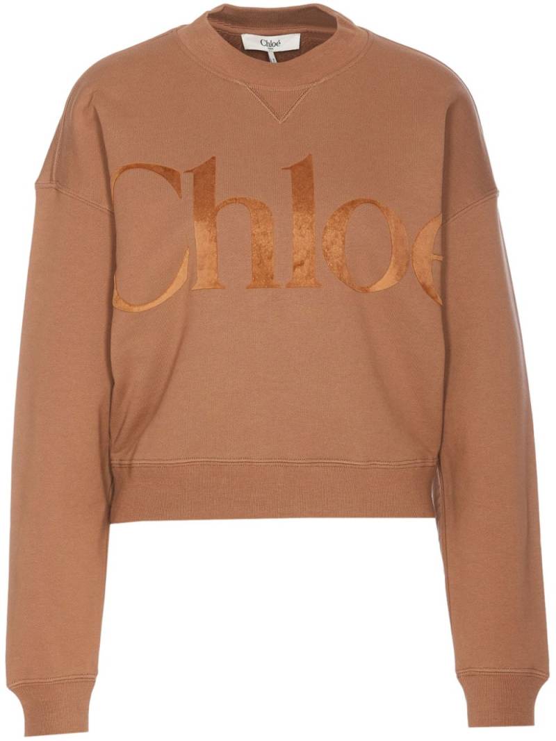 Chloé logo-embossed sweatshirt - Neutrals von Chloé