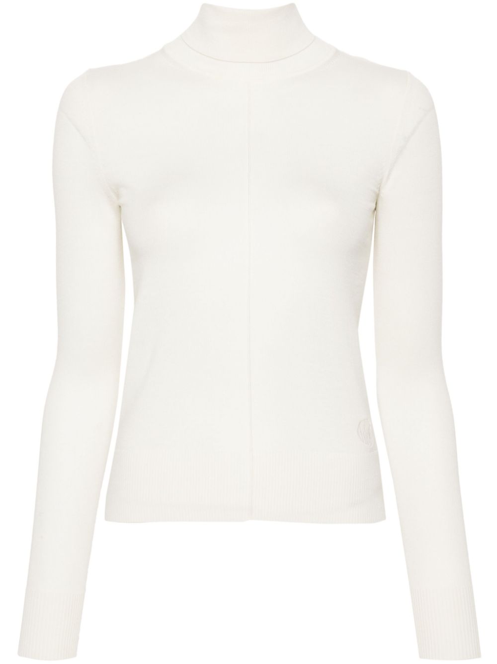 Chloé logo-embroidered roll-neck jumper - White von Chloé