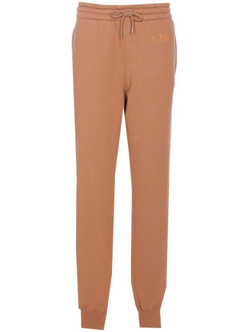 Chloé logo-embroidered track pants - Neutrals von Chloé